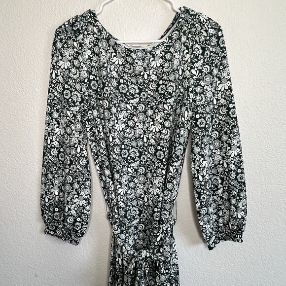 Boden Kelly Green White Ditsy Floral Belted Dress Knee length Size 8 Career Y23 - Picture 6 of 11